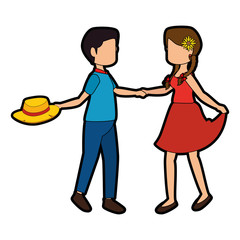couple dancing icon over white background colorful design vector illustration