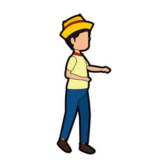 man wearing a typical dress icon over white background colorful design vector illustration