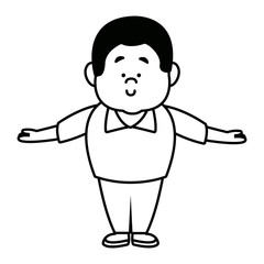 man male cartoon standing senior person character