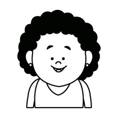 portrait woman female cartoon in monochrome design