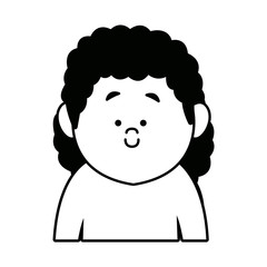 portrait woman female cartoon in monochrome design