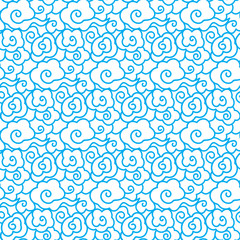 Vector seamless chinese or Japnese style cloud pattern background