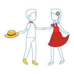 couple dancing icon over white background colorful design vector illustration