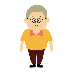 man male cartoon standing senior person character