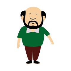 man male cartoon standing senior person character