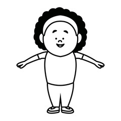 standing woman character people cartoon