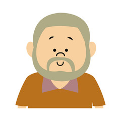man male cartoon portrait senior person character