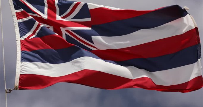 Hawaiian state flag in Honolulu Oahu USA