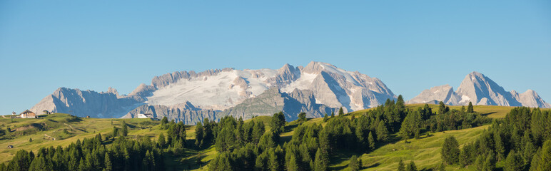 Landscape on the Marmolada during summer. Melting glaciers