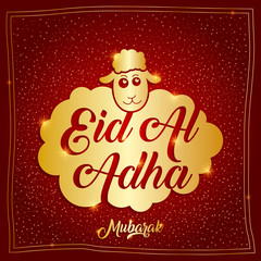 islamic festival of sacrifice, eid-al-adha mubarak greeting card vector illustration
