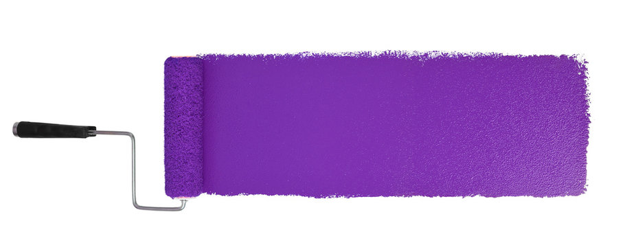 Paint Roller With Logn Purple Stroke