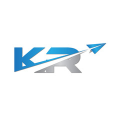 initial letter KR logo origami paper plane