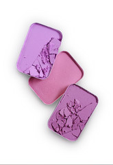 Purple crushed eyeshadow for make up as sample of cosmetic product