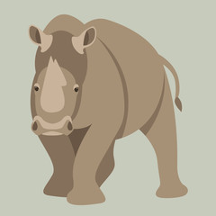rhino. vector illustration. style flat