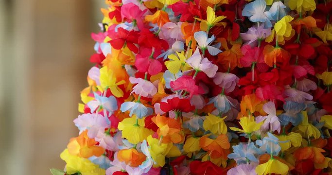 Colorful Hawaiian Lei Flower Necklaces For Sale in Honolulu Oahu