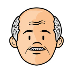 cartoon old man icon over white background colorful design vector illustration