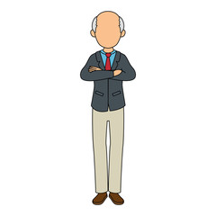 avatar man standing and wearing casual clothes icon over white background colorful design vector illustration