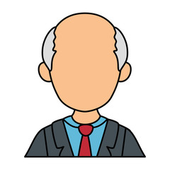 avatar old man icon over white background vector illustration