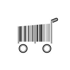 Barcode shopping cart, vector illustration on white background