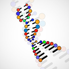 Abstract spiral of DNA, stylish molecule background