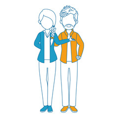 avatar couple with casual clothes icon over white background colorful design vector illustration
