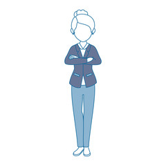 avatar woman standing and wearing casual clothes icon over white background colorful design  vector illustration