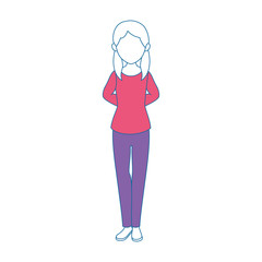 avatar woman standing and wearing casual clothes icon over white background colorful design  vector illustration