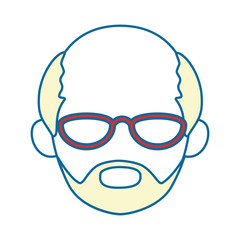 Obraz na płótnie Canvas old man face icon over white background vector illustration