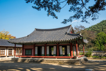 Fototapeta premium Youngju, Gyeongsangbuk-do, South Korea - Sosuseowon Confucian Academy, Korea's first Academy.
