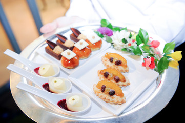 Desserts in restaurant