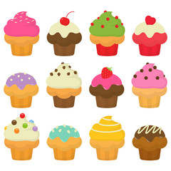 Yummy Cute And Colorful Cupcake Collection