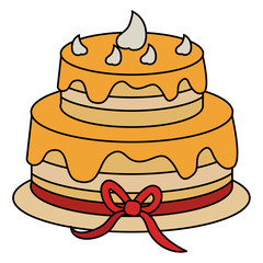 delicious cake celebration icon vector illustration design