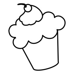 delicious cupcake with cherry vector illustration design