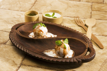 Dahi Bhalle Chaat or Stuffed Panipuri with Curd