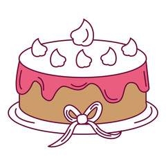 delicious cake celebration icon vector illustration design