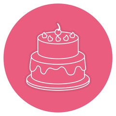 delicious cake with cherry celebration icon vector illustration design