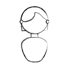 Young woman faceless cartoon