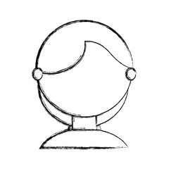 Young woman faceless cartoon