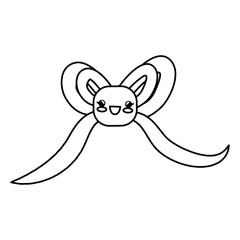 bown ribbon decorative kawaii character vector illustration design