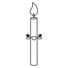 candle birthday kawaii character vector illustration design