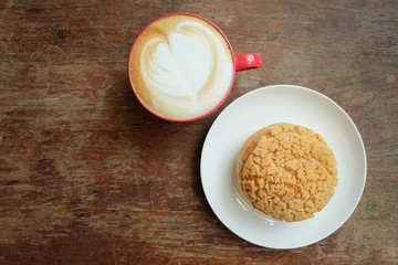 chou cream and hot latte