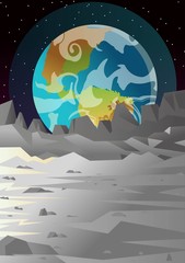 Obraz premium earth view from the moon