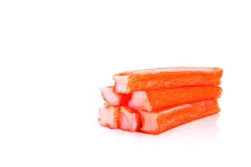 crab sticks on white background