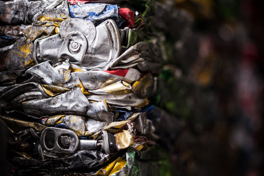 Squashed Tins in a Recycling Factory