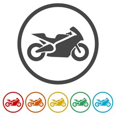 Sport bike icons set illustration 
