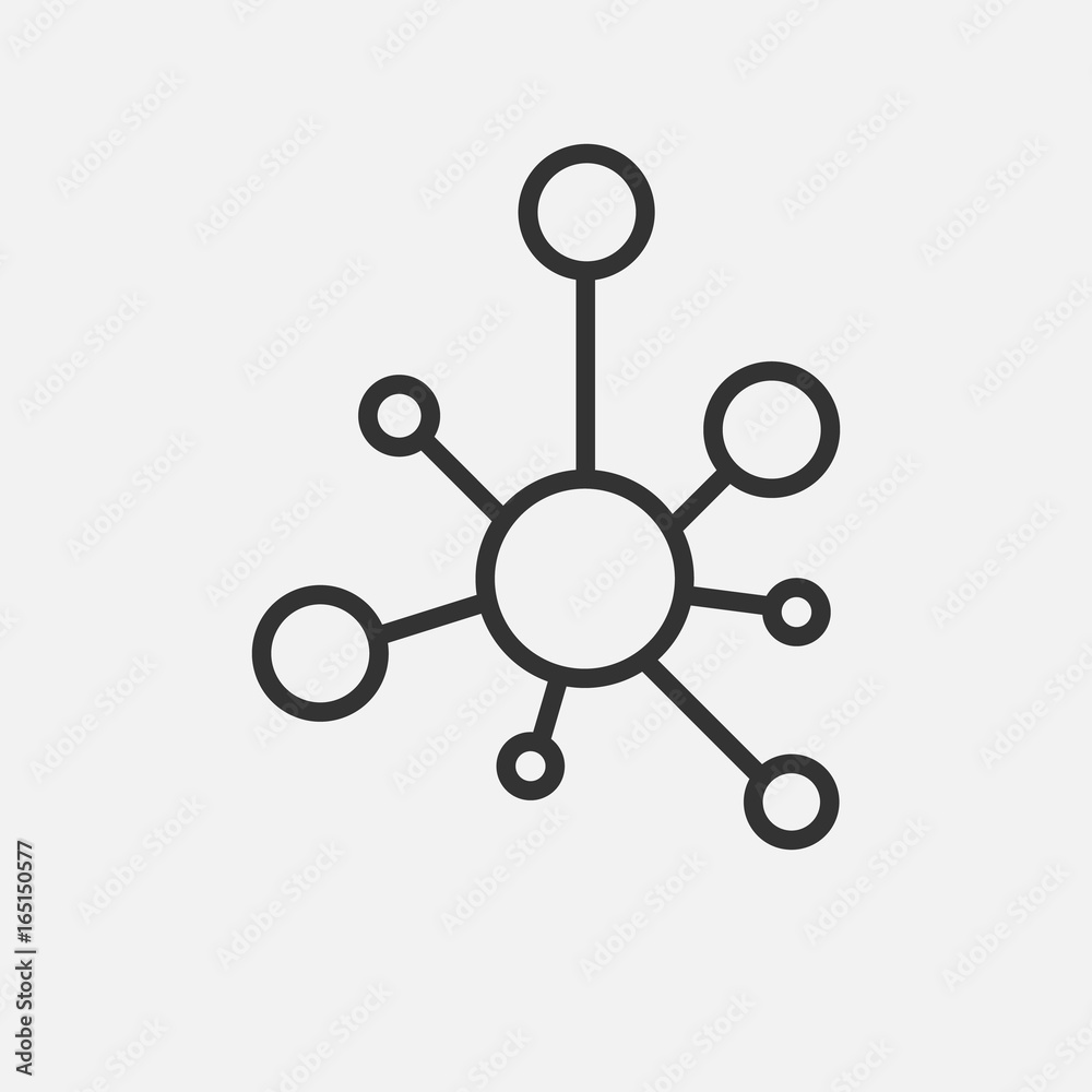 Wall mural connection icon. hub network connection isolated on grey background. vector illustration.