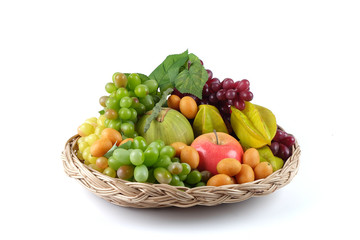 Mixed fruits in basket