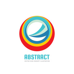 Abstract circle - vector logo template concept illustration. Colored ring and sharp shape sign. Development business creative symbol. Design element. 