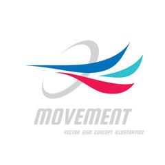 Movement - vector business logo template concept illustration. Abstract colored dynamic shapes. Progress development sign. Design element.