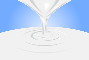Fototapeta na wymiar Vector icon pouring White moisturizer and Foam Cream Lotion